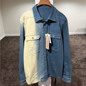 Rick Owens DRKSHDW Denim Outerhirt Toothpaste Dye Degrade Shirt